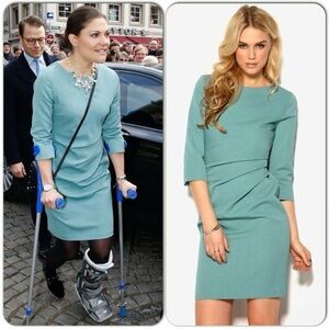 - 🎀 NWT TIGER OF SWEDEN 3/4 sleeve Joli sea green 36 sheath dress royal fashion